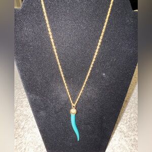 Kenneth Jay Lane Turquoise Horn Necklace